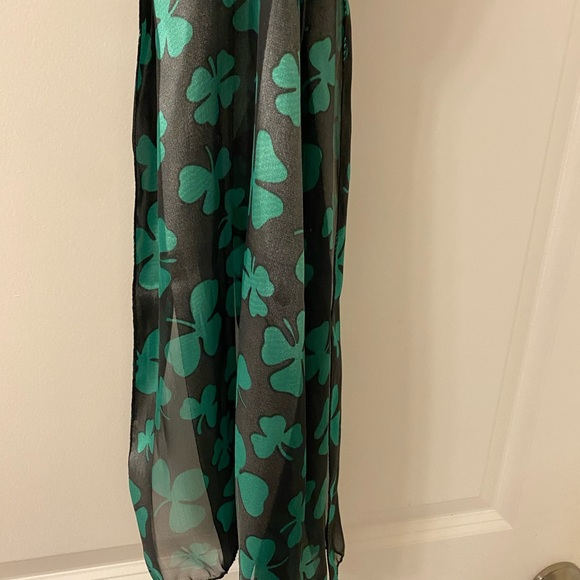 Shamrock Scarf St. Patrick’s Day Womens 62” X 13” - Picture 2 of 3